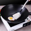 Household old-fashioned iron pan, black steel wok, single-handled non-stick pan, chef's stir-fry pan with round bottom.