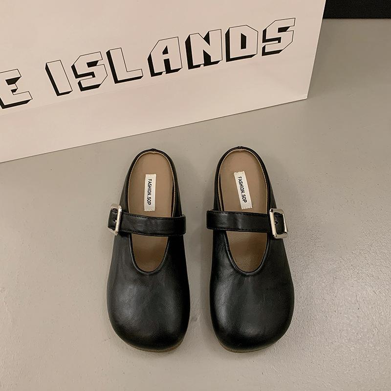 Flat Bottom Net Red Bag Head Half Slippers Women's Summer Wear Pregnant Women Lazy One Pedal 2025 New Versatile Casual Sandals