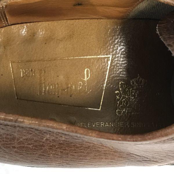 70s-80s old logo Vintage VAN BOMMEL Goodyear welt leather plain toe 5.5 24.5 brown dress shoes(USED)