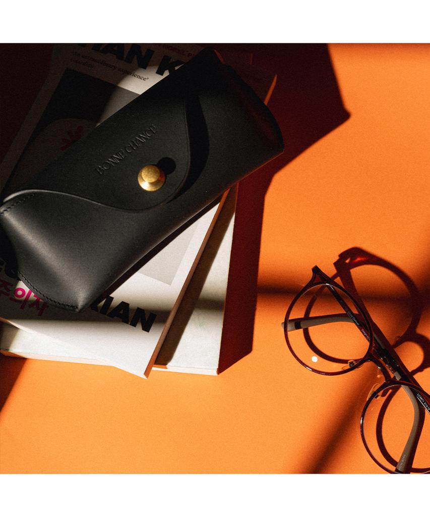 Bonsyangseu Leather Glasses Case (Free Cleaning Cloth)
