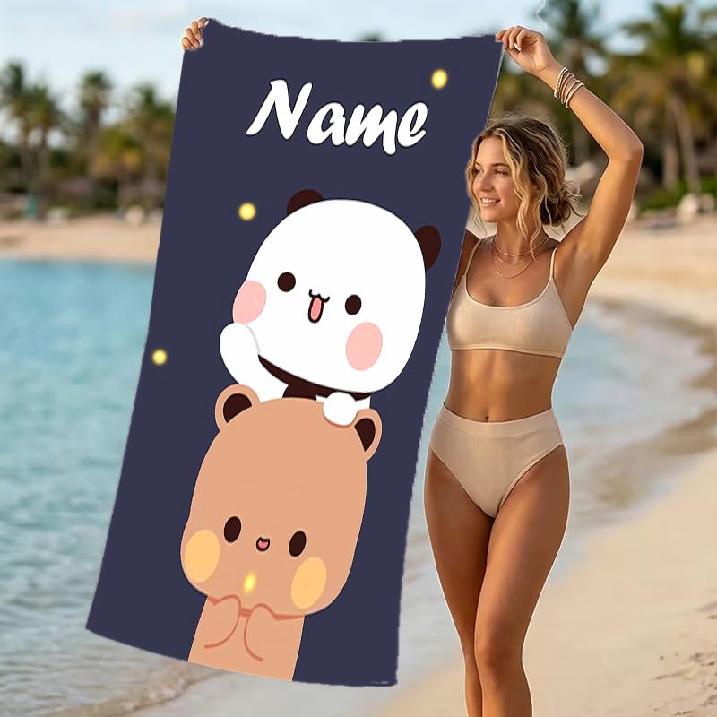 Customizable personalized beach towels Bubu Dudu themed designs.Suitable for the beach, yoga, sports;ideal as beach accessories