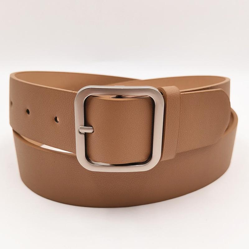 Small Simple Korean Style Women's Belt Retro Square Pin Buckle Jeans Belt