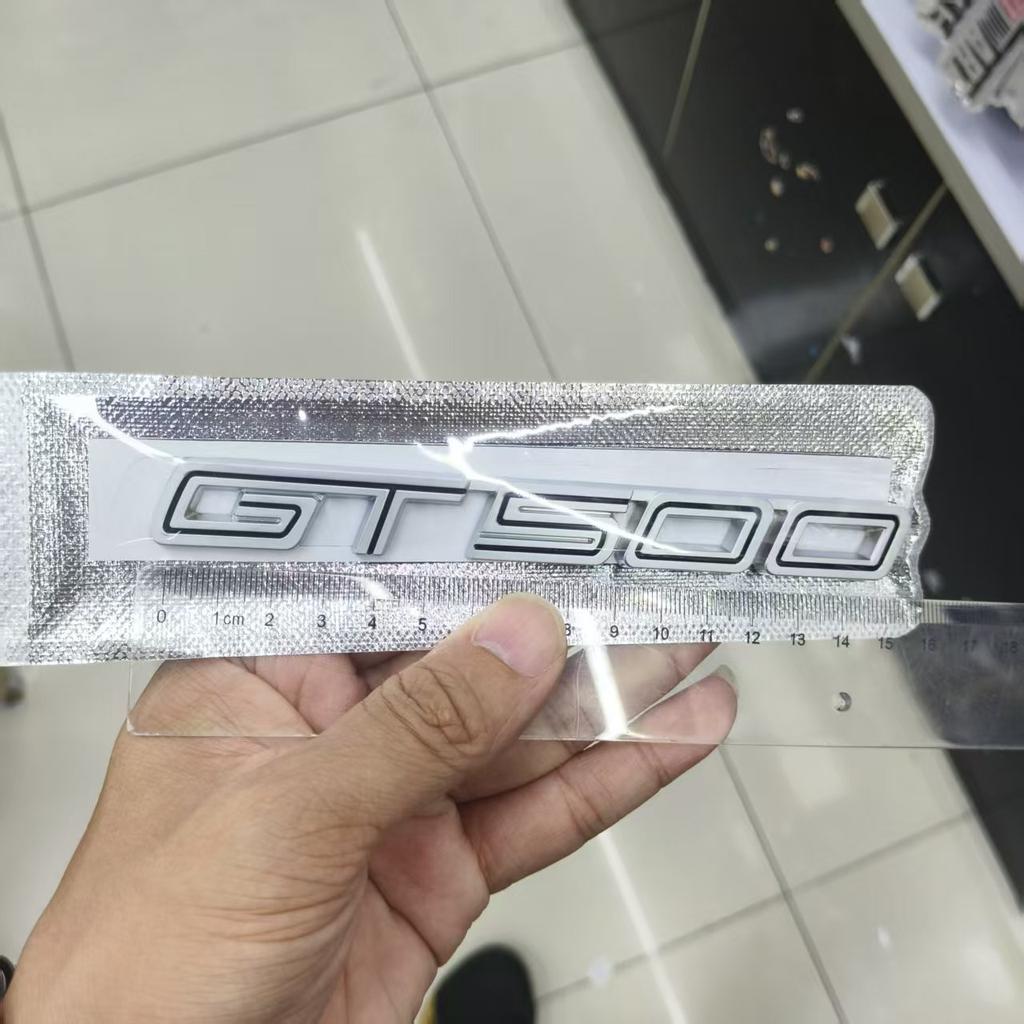 GT350 White and Red Stroking Three-dimensional Letter Logo, Modified Trunk Tailgate 3D Personalized Metal Decorative Sticker