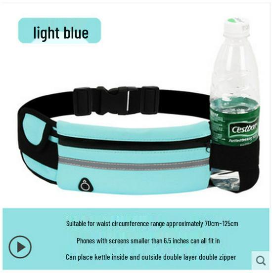 Unisex Multifunctional Running Waist Bag with Water Bottle Holder & Reflective Strips