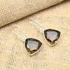 Boucles d'oreilles en argent Sterling 925 massif avec topaze fumée, bijoux faits à la main, cadeau de mariage