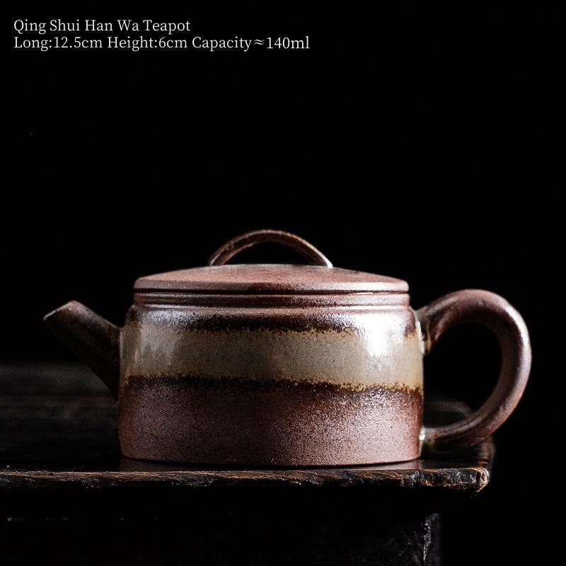 140ml Retro Kiln Water Fired Teapot Kiln Change Retro Ceramic Han Wa Teapot Kungfu Tea Brewing Tea Maker Tea Ceremony