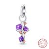Purple Series Charms Beads 925 Silver Butterfly Firefly Spirit Snake Charm Fit Bracelet Woman DIY Jewelry
