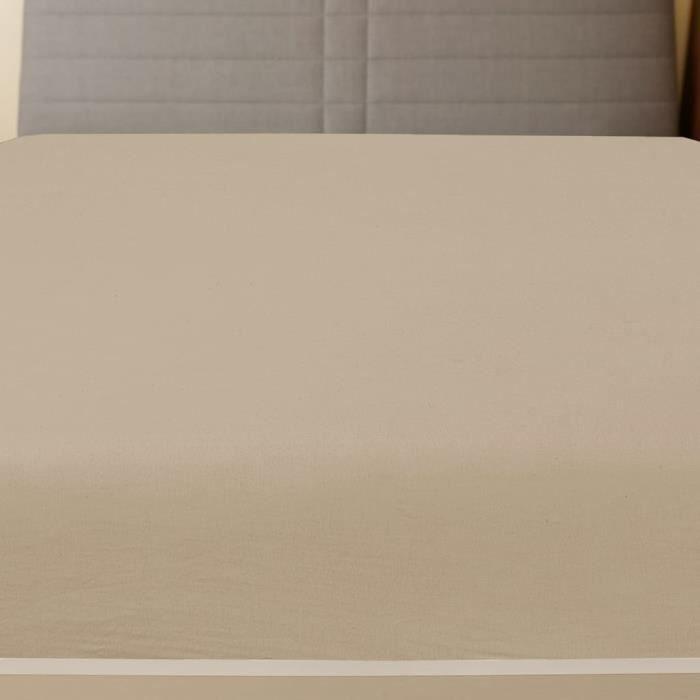 136228 vidaXL Fitted Sheet Jersey Taupe 180x200 Cm Cotton