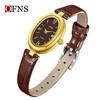 Waterproof Women's Quartz Watch with Solid Steel Band and Simple Oval Design
