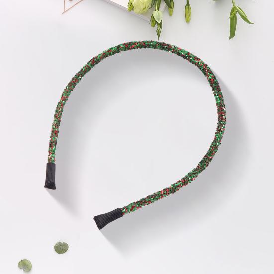 Women Hair Hoop Sparkling Sequins Elastic Headband DIY Glitter Handmade DIY Hair Hoop Christmas