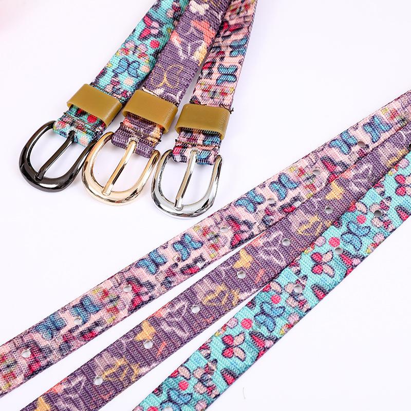2.5Cm Women'S Casual Color Pin Buckle Belt Fashion Canvas Belt Jeans With Decoration
