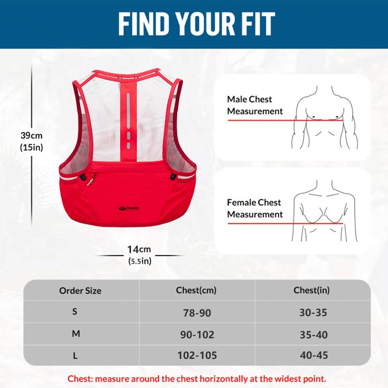 ANMEILU  2.5L Off-road Backpack Running Vest Marathon Outdoor ultra Light Water Bottle Bag  Ultra Light Backpack