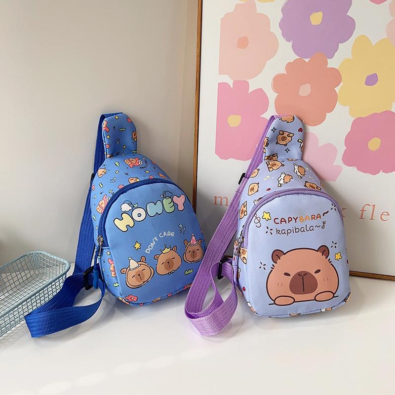 Capybara Cartoon Print Chest Bag Backpack Waist Bags Lightweight Stylish Gift