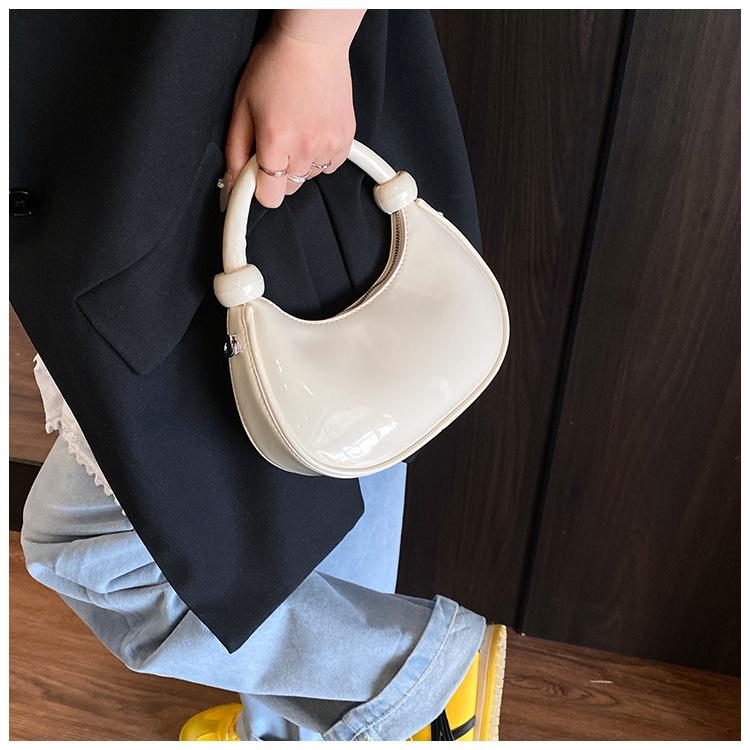 Handbag simple fashion versatile shoulder messenger bag new high-end fashion glossy bag women's bag