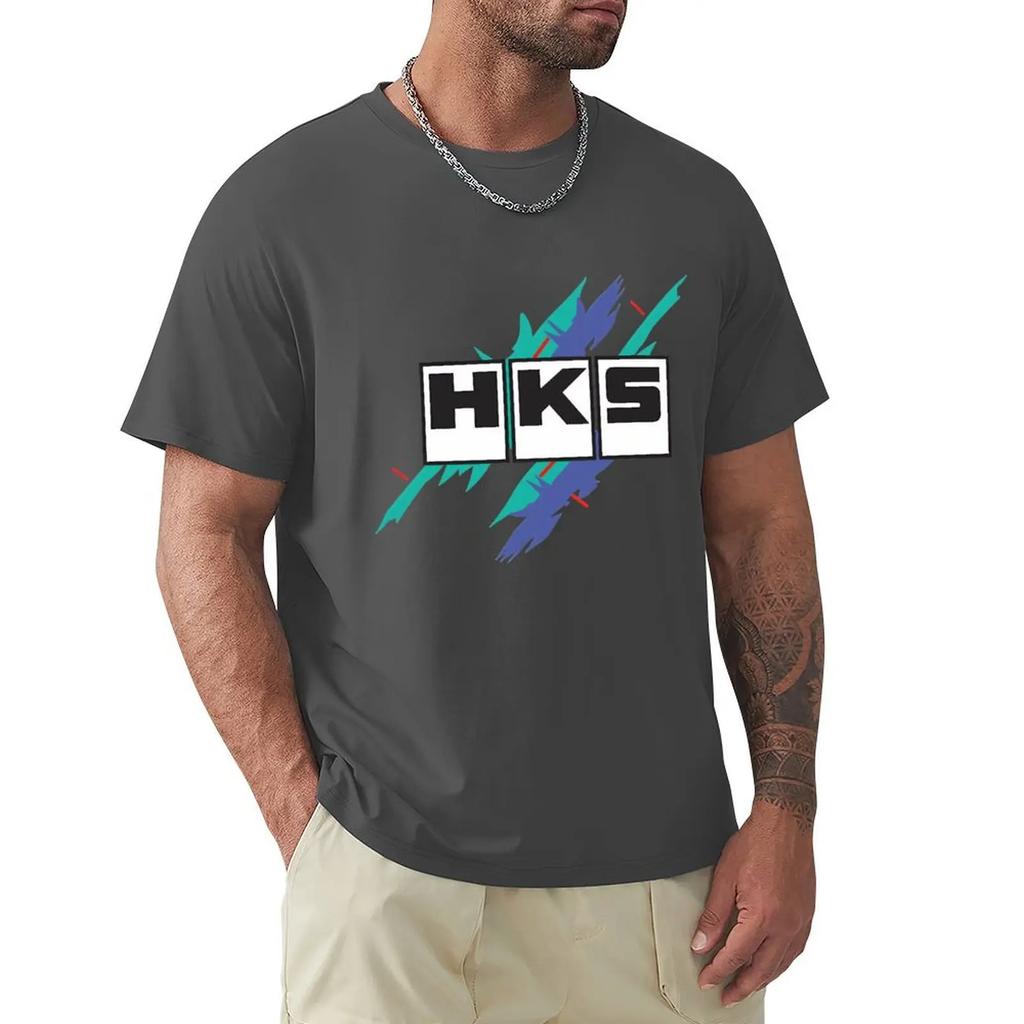 Mens T-shirt Euro Size TOPS Limited HKS Power And Sportser Performance Turbo Logo Unisex Tee-shirt Women Top Tees