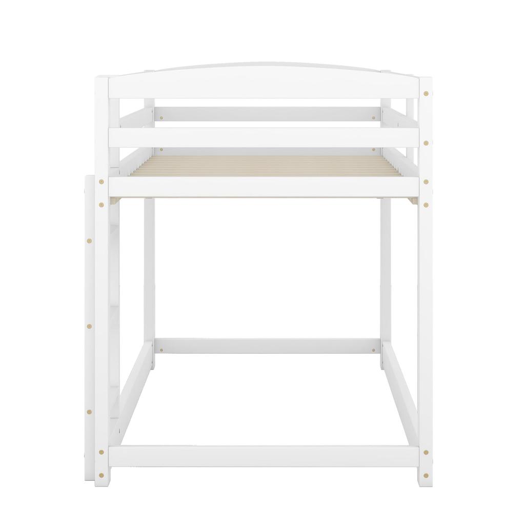 Kinderbett Hochbett, Etagenbett mit Leiter, Stockbett mit Lattenrost und Rausfallschutz, Massivholzrahmen