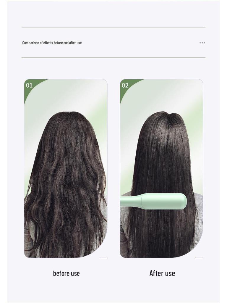 2-in-1 Negative Ion Hair Styler: Straighten or Curl with Electric Comb & Curling Iron