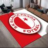 SK Slavia Praha Art Flannel Printed Carpet, Home Sofa Decoration for Living Room & Bedroom, Non‑Slip Play Flannel Floor Mat for Game Room