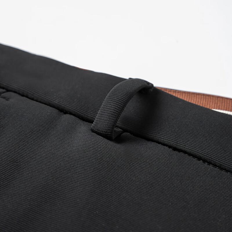 JOW Men's Fleece Lined Stretch Business Straight-Leg Trousers