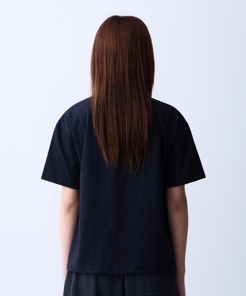 ADERNM Natural Sprinkle V-Neck T-Shirt Black