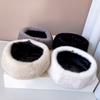 Women Fluffy Fur Beret Cap Solid Color Plush Warm Octagonal Hat For Lady Female Casual Anti-Cold Mink Velvet Pumpkin Hats