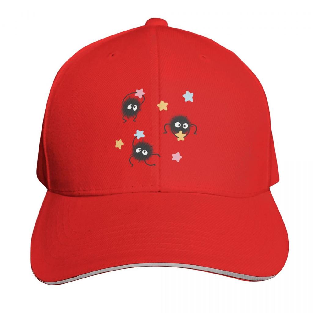 little soot ghosts with colorful stars Baseball Cap Rave birthday Ball Cap Big Size Hat Women Unisexs