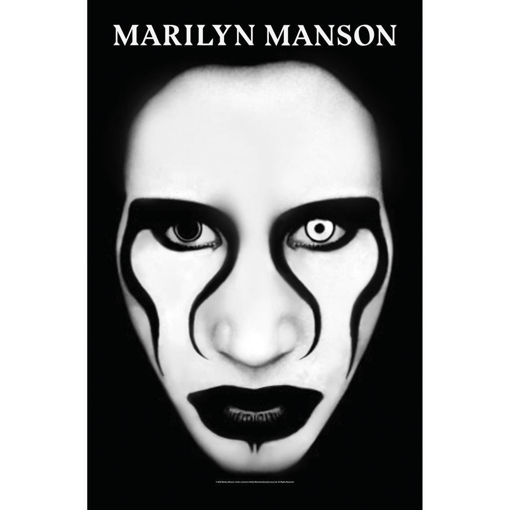 Marilyn Manson Defiant Face Poster Flag Fabric Textile Wall Banner Official