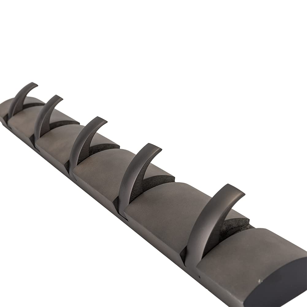 Umbra Coat Rack with Flip Hooks FLIP 5 HOOK 5-Hook Hooks, Wall-Mounted, Stylish, Gray/Pewter, 318850-1045. GREY/PEWTER. [Used]