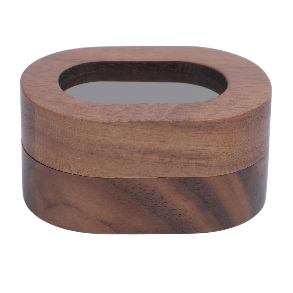 Ring Storage Box Vintage Walnut Wood and Soft Sponge Proposal Ring Holder for Wedding Or Festival Magnetic Closure