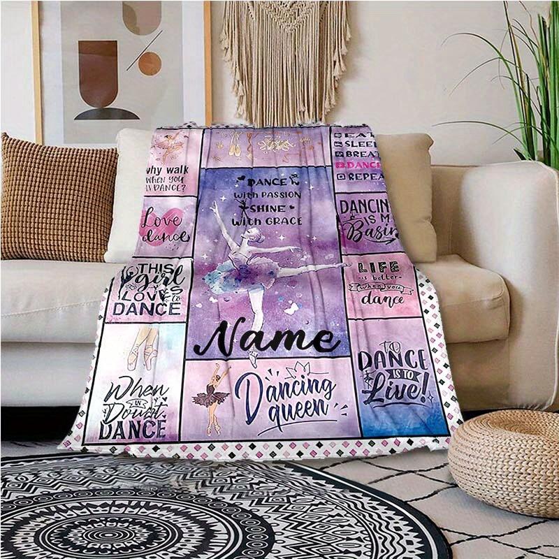Black Dance Style Customize Your Name Blanket Used For Chair Office Sofa Bed Camping Soft And Warm Giving Friends And Relatives Birthday Graduation