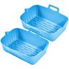 2Pcs Air Fryer Silicone Pot Liners 7.5 inch Hot Air Fryer Accessories Airfryer Baking Mould Reusable Non-Stick Square Tray