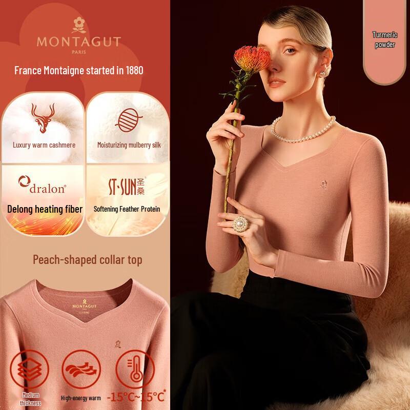 

Montagut Women s Cashmere & Silk Blend Velour Thermal Top M