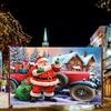Frohe Weihnachten Hintergrund Weihnachtsmann Mit Auto Motorrad Geschenke Senden Flaggenbanner Innen Außen Party Weihnachtsdekoration