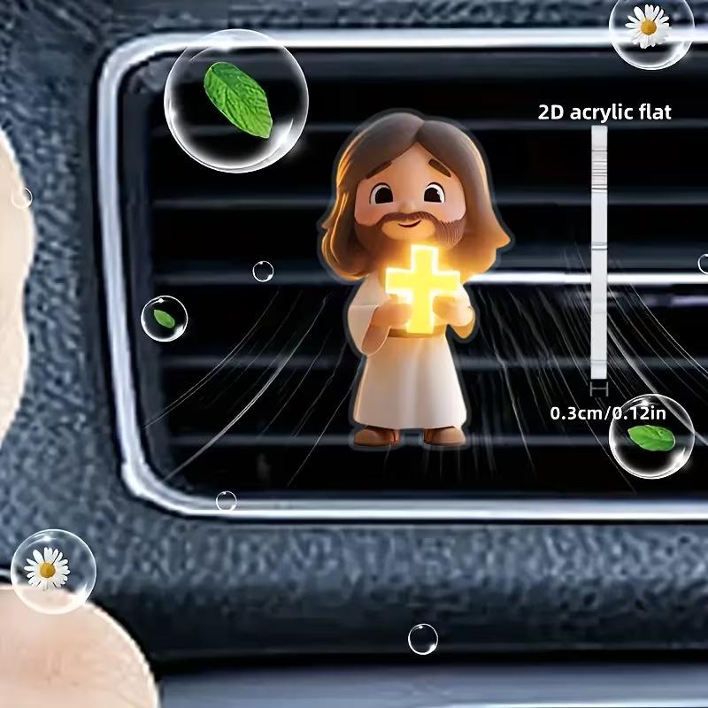 Cute Cartoon 2D Acrylic Car Air Vent Clips Religious Auto Air Freshener Clips For Car Interior Decoration