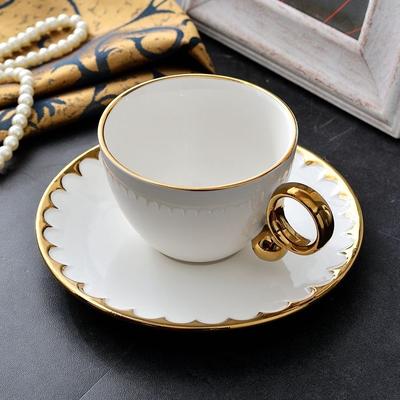 European Exquisite Gold-plated Coffee Cup Ceramic Water Cup Mug Coffee Cup Milk Cup Afternoon Tea Coffee Cup Plate Two-piece Set