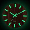 Luminous Wall Clock Modern Design Glow In Dark Decor Wood Quartz Silent 3D Wall Hanging Clock 12 Inch Living Room Bedroom