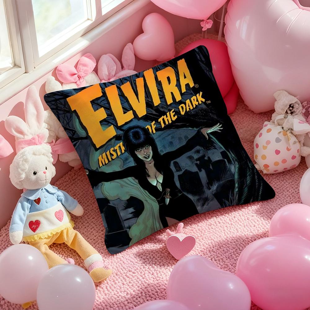 E-ElviraS Mistress of the Dark Cushion Cover Pattern Printed Pillowcase for Living Room Sofa Cushion Cover & Bedroom Decor