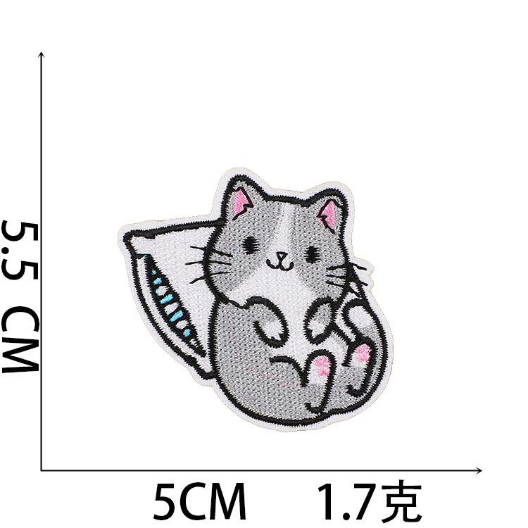 New Cat Family Computer Embroidery Cloth Sticker Cartoon Kitten Patch Sticker Clothes Decoration Embroidery Chapter Label Ironing
