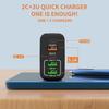 65W Multi-Port Travel Charger: 2C+3A, EU/US/UK Standards, 38W Fast Charge
