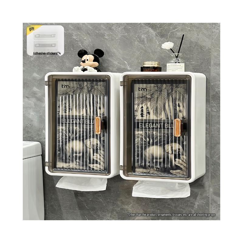 Punch-Free Wall-Mounted Bathroom Tissue Box