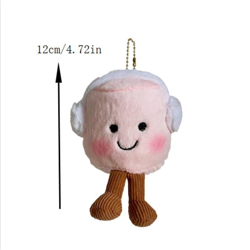 1/2 ks Roztomilé růžové modré plyšové hračky Marshmallow Vycpané panenky Přívěsek na klíče Přívěsek na tašku Pár Klíčenka Narozeninové dárky Holčičí domácí dekorace