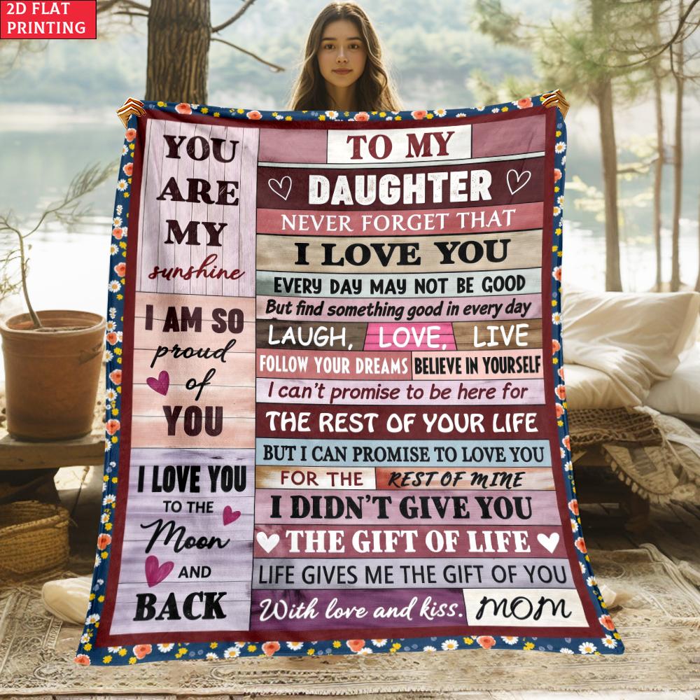 Gift for Daughter Print Thin Flannel Blanket for Bedroom,Living Rooms,Sofas Blankets,Lunch Breaks,blankets Fluffy Blanket