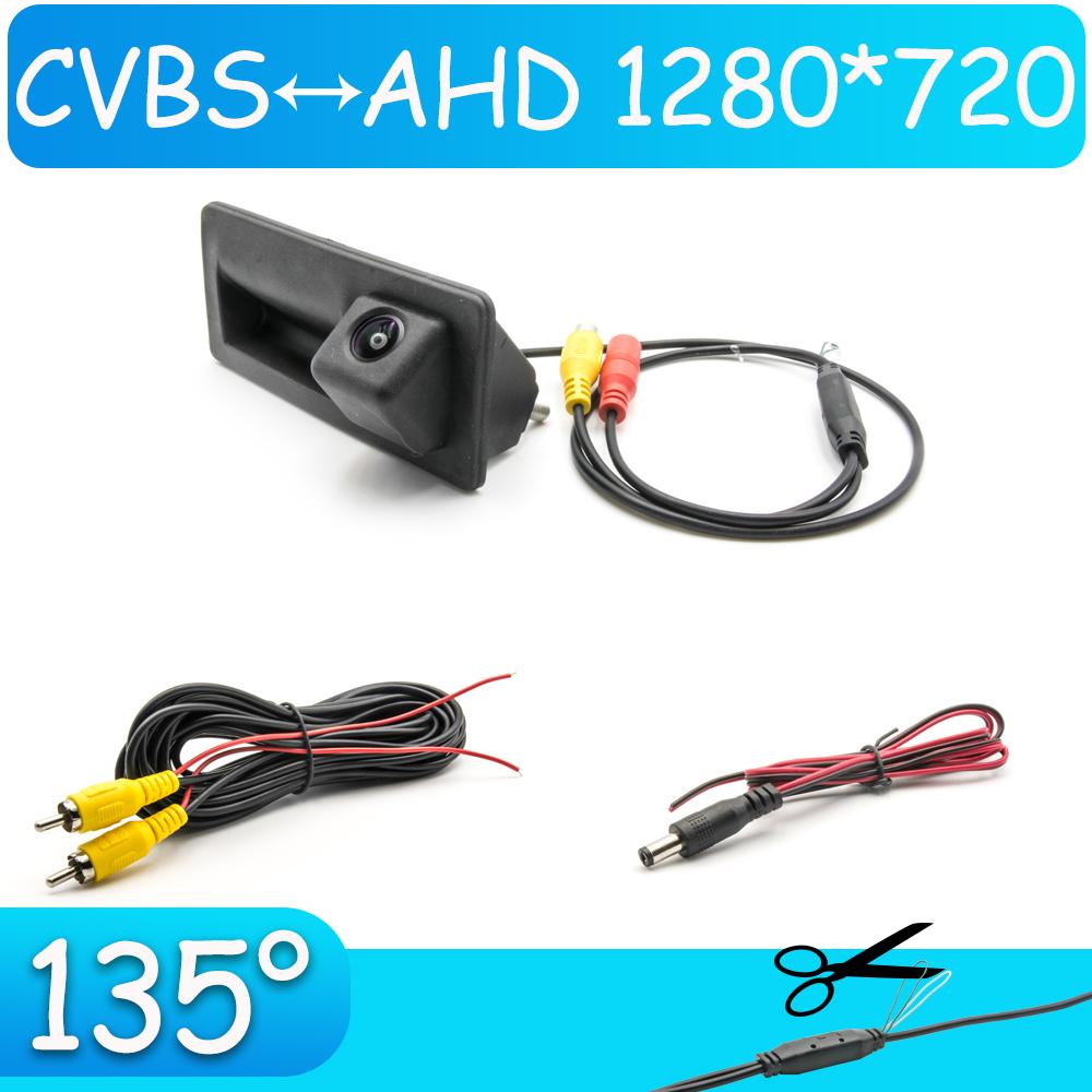 CCD HD AHD Fisheye Rear View Camera For Volkswagen Tiguan b7 2011 2012 2013 2014 2015 2016 Car Trunk Handle Reverse Monitor