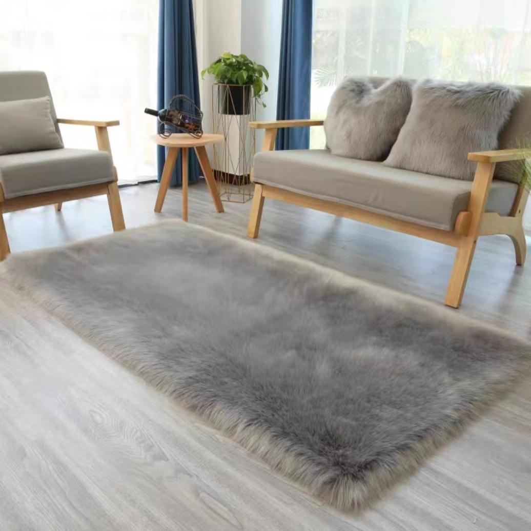

Новый плюшевый мягкий ковер из овчины для спальни, имитация прикроватного коврика, коврик для гостиной, диванная подушка, белые коврики, меховой ковер для гостиной 50*80