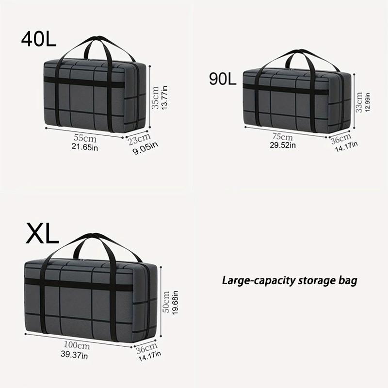 1PC Large Capacity and Super Load-bearing Black Composite Material Storage Bag, Dustproof and Moisture-proof with Zipper