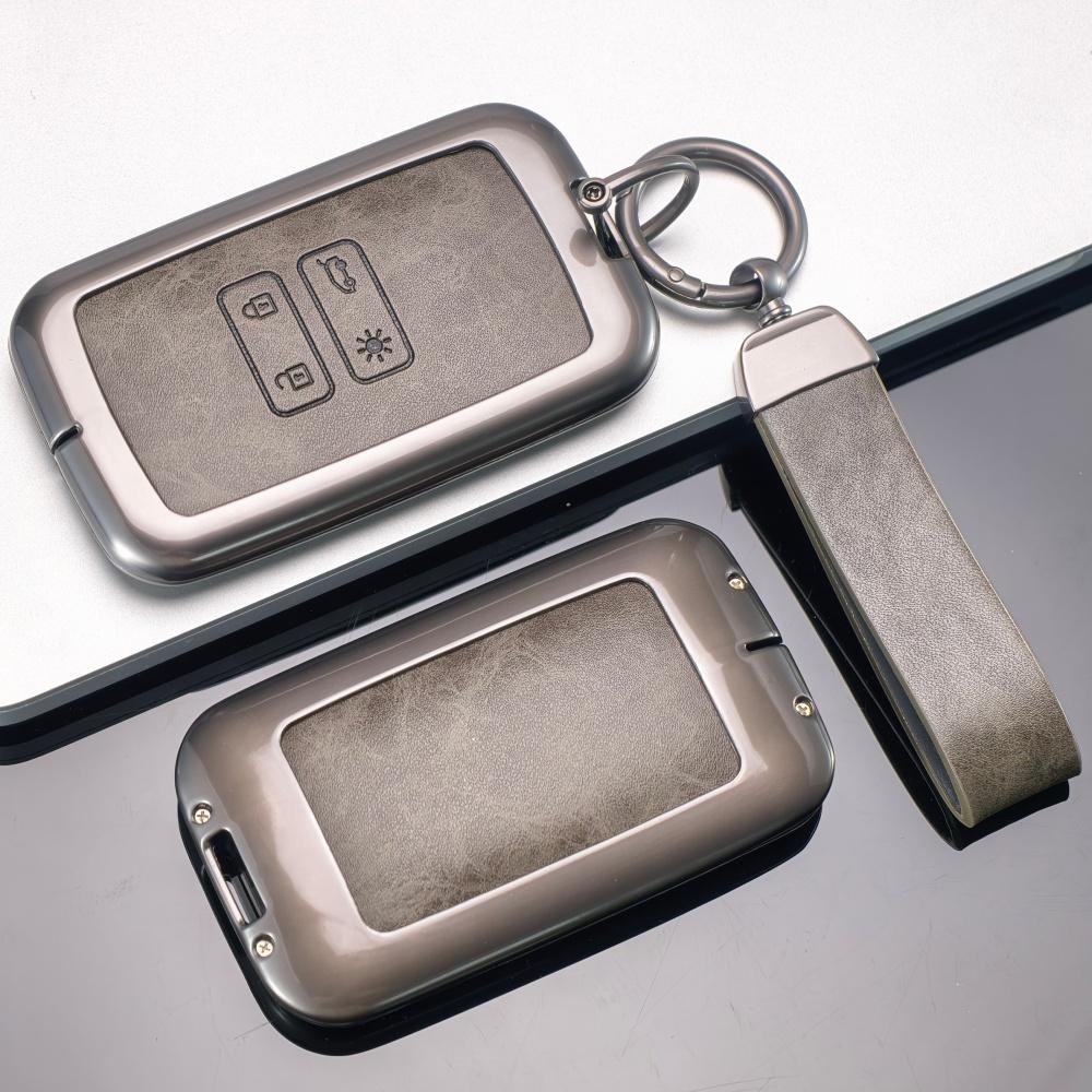 Leather Car Key Case Cover For Dacia Duster Logan 3 Jogger Sandero for Renault Clio 5 Megane 4 Zoe Kadjar Captur Arkana Koleos