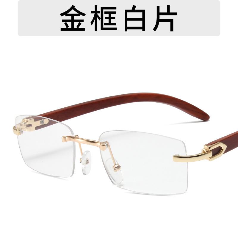 

Rimless Rectangle Sunglasses For Women Fashion Vintage Trendy Small Frame Sun Glasses Frameless Eyewear Uv400