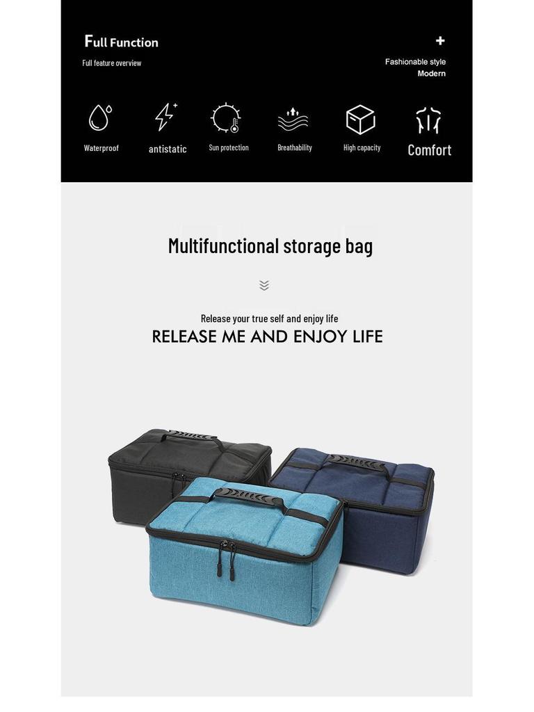 Large Capacity DSLR Camera Insert Bag with Oxford Cloth and Adjustable Compartments