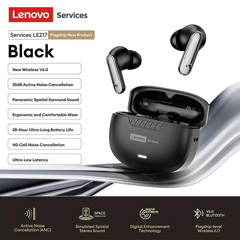 Lenovo LE217 TWS Wireless Bluetooth V6.0 Headphones Long Battery Game Noise Cancelling Sport Earbuds 3D Stereo Sound 38ms Ultra-low Latency Headset