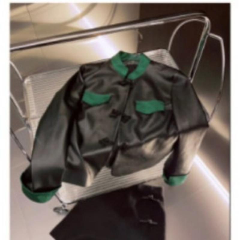 Spring new leather jacket for women, short stand-up collar, Tang suit, Chinese style leather jacket, slim coat, trendy
